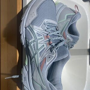 Asics Light Gray and Mint Athletic Shoes